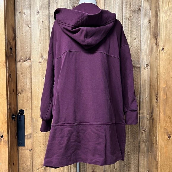 FLX XXL Cozy Hooded Sweatshirt Long Cardigan Longline Plus Size Layering - Picture 5 of 8